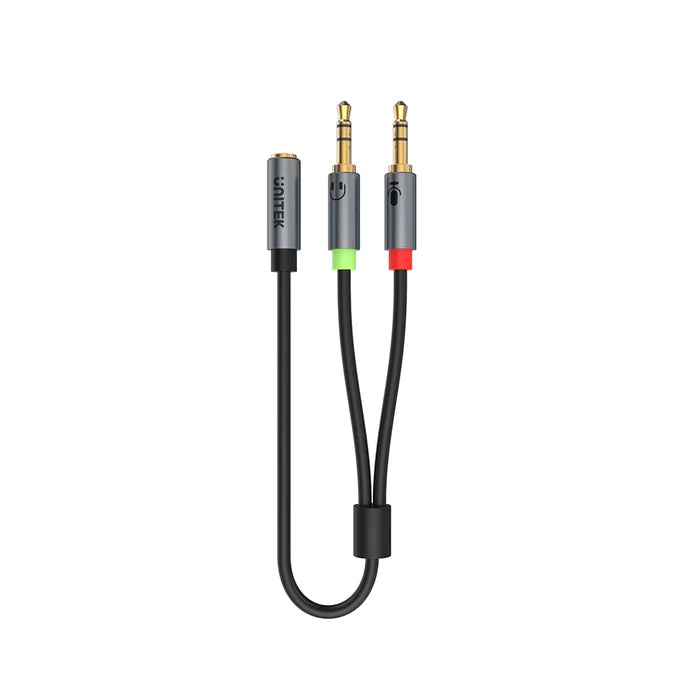 UNITEK Headset Adapter (Dual 3.5mm Plug to 3.5mm Jack) Stereo Audio Cable