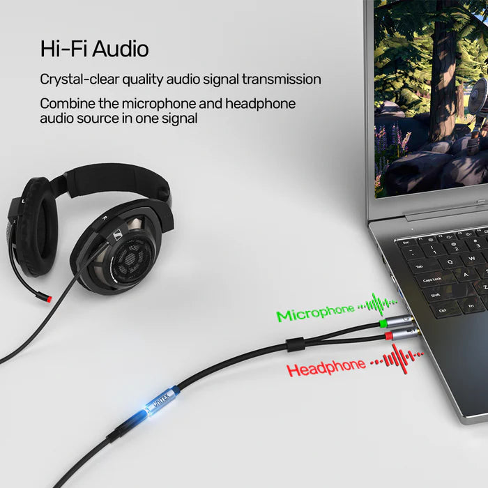 UNITEK Headset Adapter (Dual 3.5mm Plug to 3.5mm Jack) Stereo Audio Cable