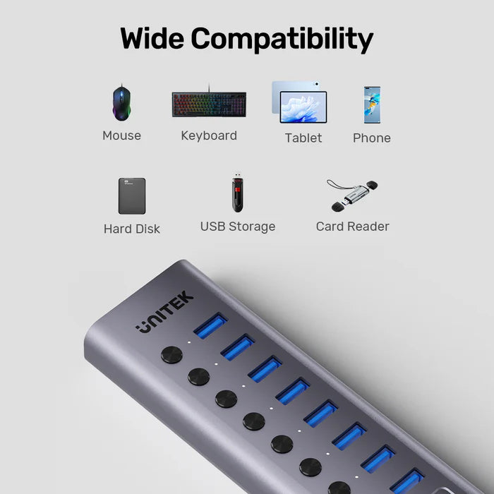 UNITEK 10-in-1 Individual Switches Hub