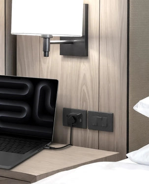 Momax 1-World Universal Travel Charger with Dual AC Outlets | With built-in JP/US, CN, TW, UK, EU, AU sockets | UA19D - Black