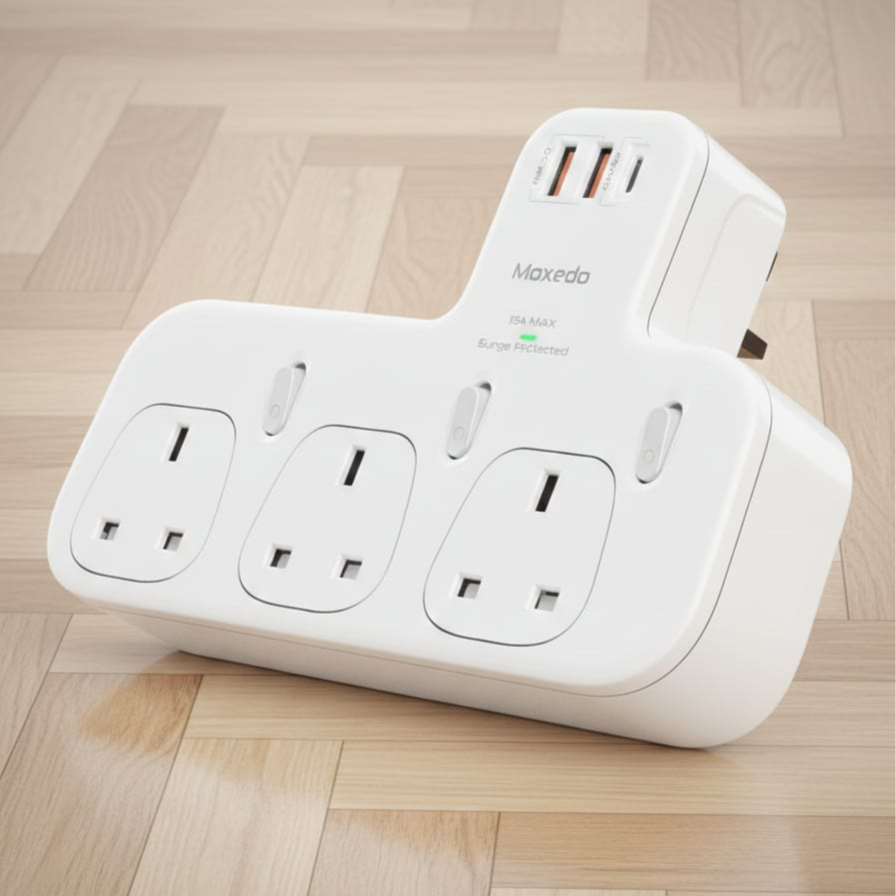 Moxedo Multi-Plug+ Power Extension Adapter 20W – White