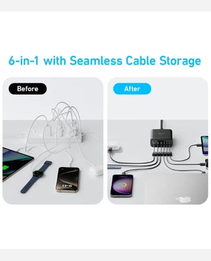 Anker 112W 6 Ports Multi-Device GaN Charger, black color, buy online in Qatar