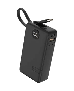 Moxedo Porta-Go+ 10000mAh Power Bank with Built-In USB-C Cable USB-C Charging (MX-PB017-BK) - Black Moxedo Porta-Go+ 10000mAh Power Bank with Built-In USB-C Cable USB-C Charging (MX-PB017-BK) - Black