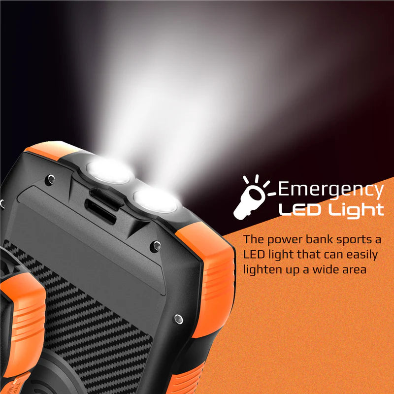 Promate 20000mAh Solar Power Bank Rugged EcoLight – Black (SOLARTANK-20PDQi)