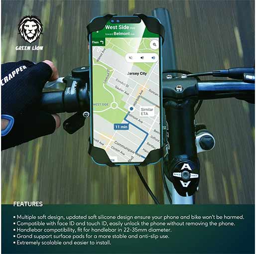 Green 360° Silicone Cycle Holder Plus – Black