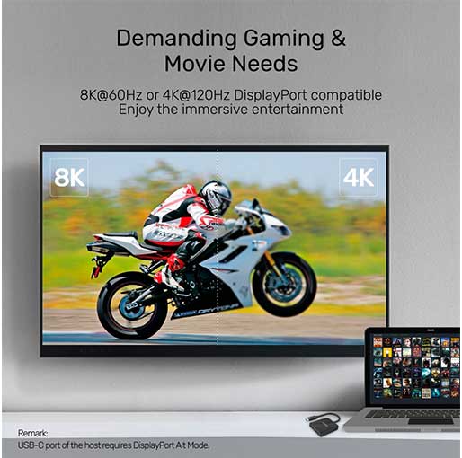 Unitek 8K USB-C to Dual DisplayPort 1.4 Adapter with MST Dual Monitor Unitek 8K USB-C to Dual DisplayPort 1.4 Adapter with MST Dual Monitor