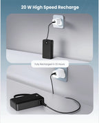 Moxedo Porta-Go+ 10000mAh Power Bank with Built-In USB-C Cable USB-C Charging (MX-PB017-BK) - Black