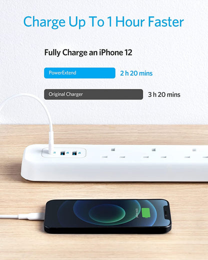 Anker PowerExtend USB 3 Strip with 1 Power Delivery 18W USB-C Port