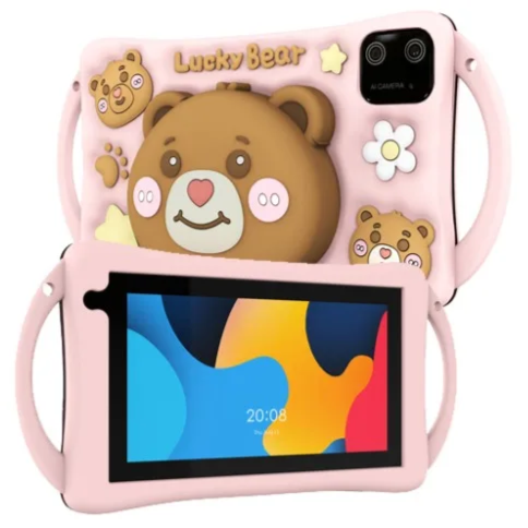 Oteeto K6 Kids Tablet with SIM Card Support 6GB RAM 128GB Android 13 3500mAh Battery - Pink