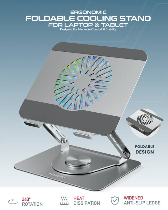 Moxedo Aluminum Laptop/Tablet Stand with 360° Rotatable Base