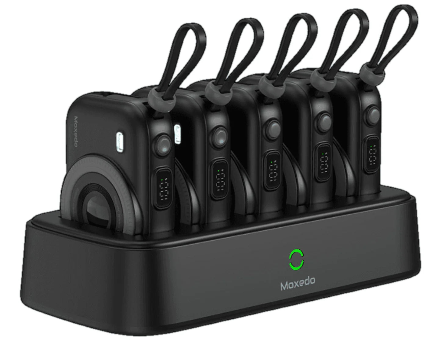 Moxedo 5x 10,000mAh Power Bank Combo with charging dock and 22.5W USB-C fast charging, available in Qatar.