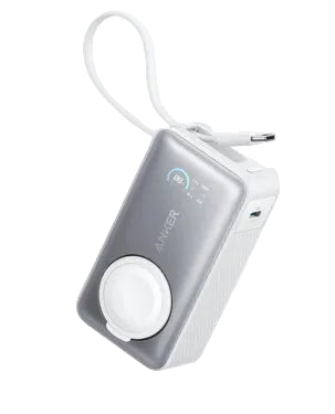Anker MagGo 10000mAh Power Bank 35W All-In-One with Built-In Apple Watch Charger & USB-C Cable (A1657H21) - White