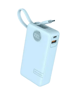 Moxedo Porta-Go+ 10000mAh Power Bank with Built-In USB-C Cable USB-C Charging (MX-PB017-BL) - Blue Moxedo Porta-Go+ 10000mAh Power Bank with Built-In USB-C Cable USB-C Charging (MX-PB017-BL) - Blue