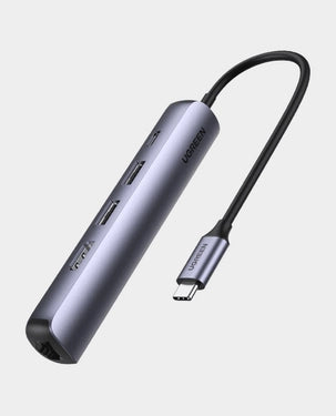 Ugreen USB-C 5-in-1 Multifunctional Adapter in Space Gray – perfect for connectivity in Doha, Qatar. Buy online with fast delivery.