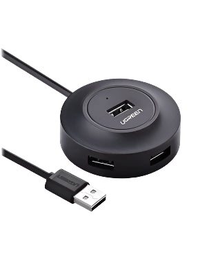 Ugreen 4-Port USB 2.0 Hub 1m - Black Ugreen 4-Port USB 2.0 Hub 1m - Black