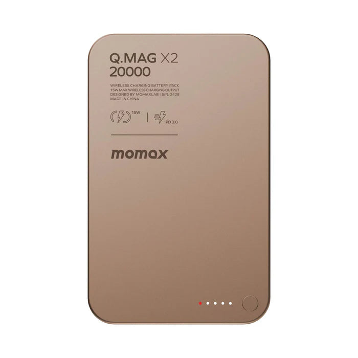 MOMAX Q.Mag X2 20000mAh Magnetic Wireless Power Bank for fast charging in Doha, Qatar – available online with delivery.