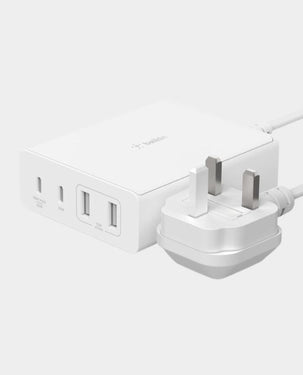 Belkin BoostCharge Pro 4-Port GaN Charger 108W - USB-C PD 3.0, Fast Charging, White (WCH010MYWH)
