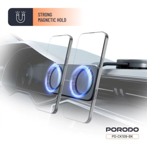 Porodo Vacuum & Adhesive Magnetic Car Mount (PDCK109BK)