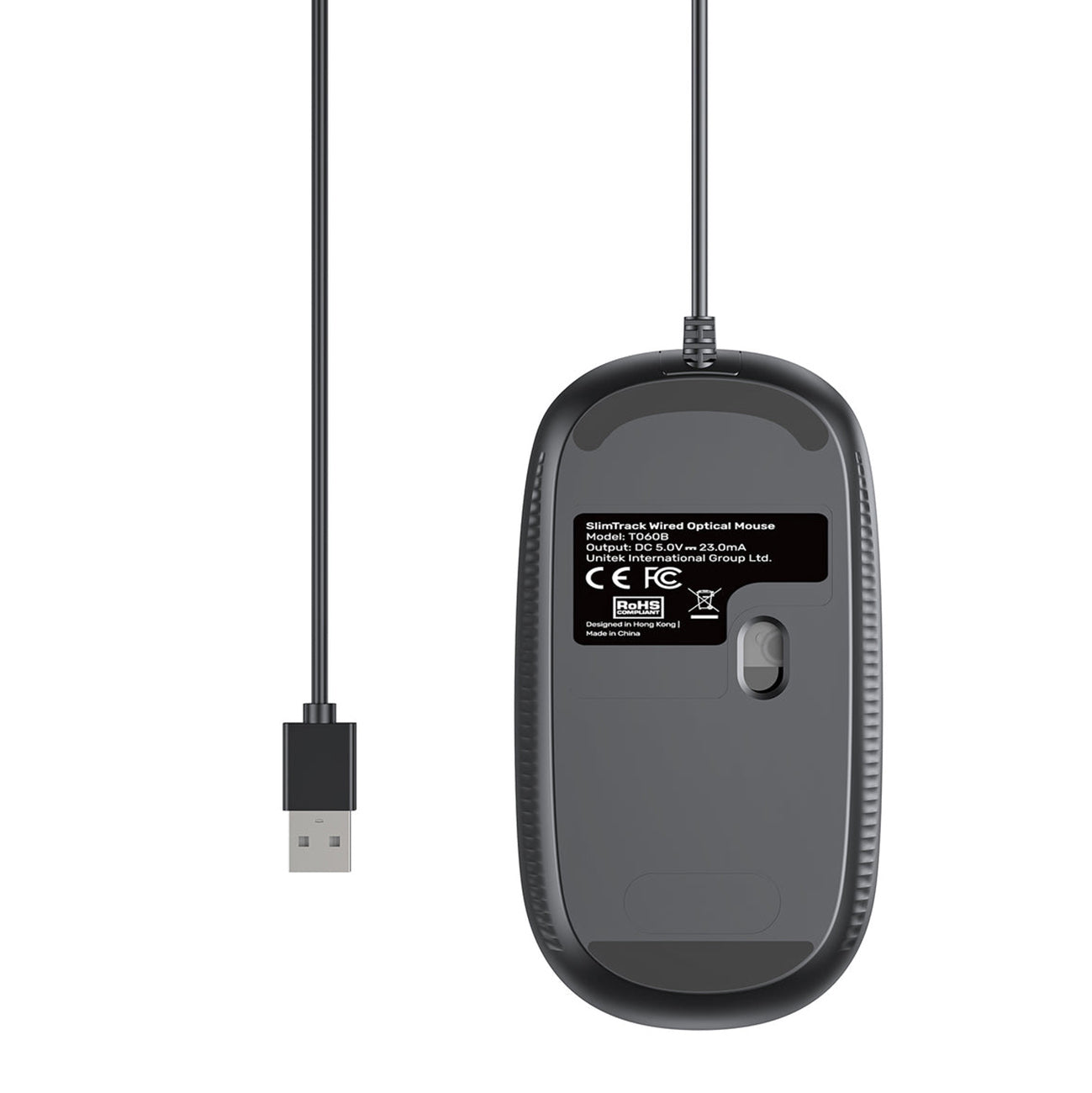 Unitek SlimTrack Wired Mouse - Adjustable 1600 DPI