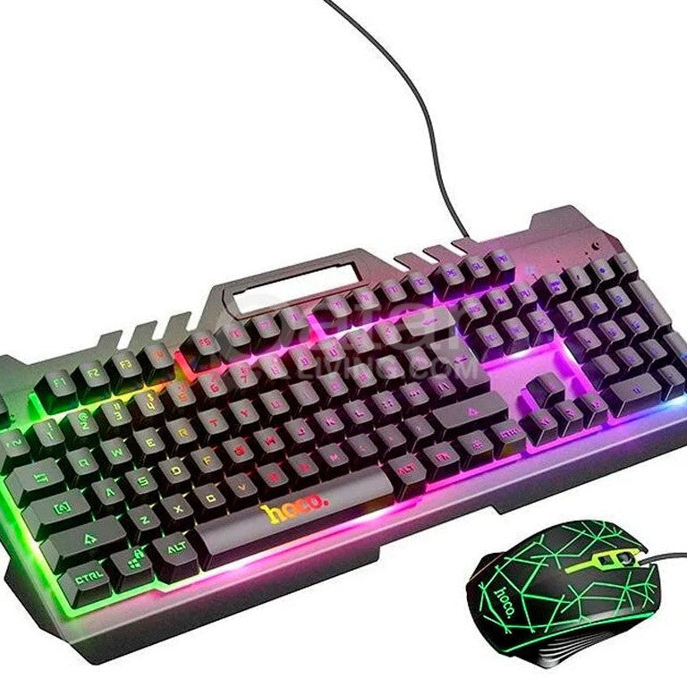 Shop Hoco DI16 Gaming Illuminated Wireless Keyboard & Mouse Combo online with fast delivery in Doha, Qatar — best price and ultimate gaming performance.

