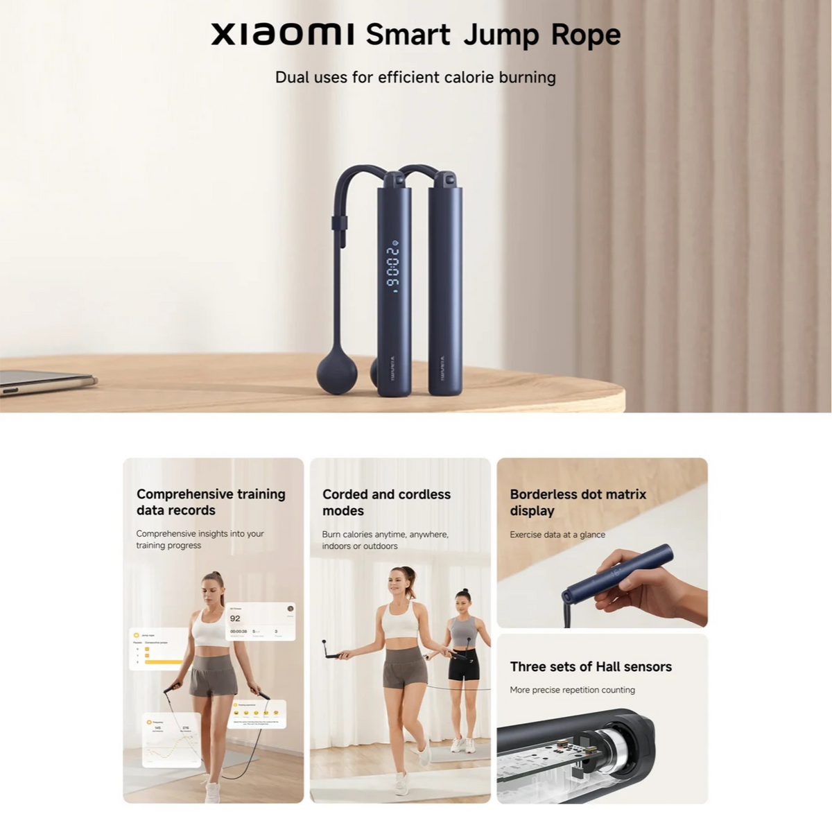 Xiaomi Smart Jump Rope | Corded & Cordless | USB-C