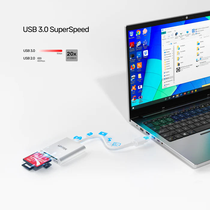 Unitek USB 3.0 3-Port Memory Card Reader