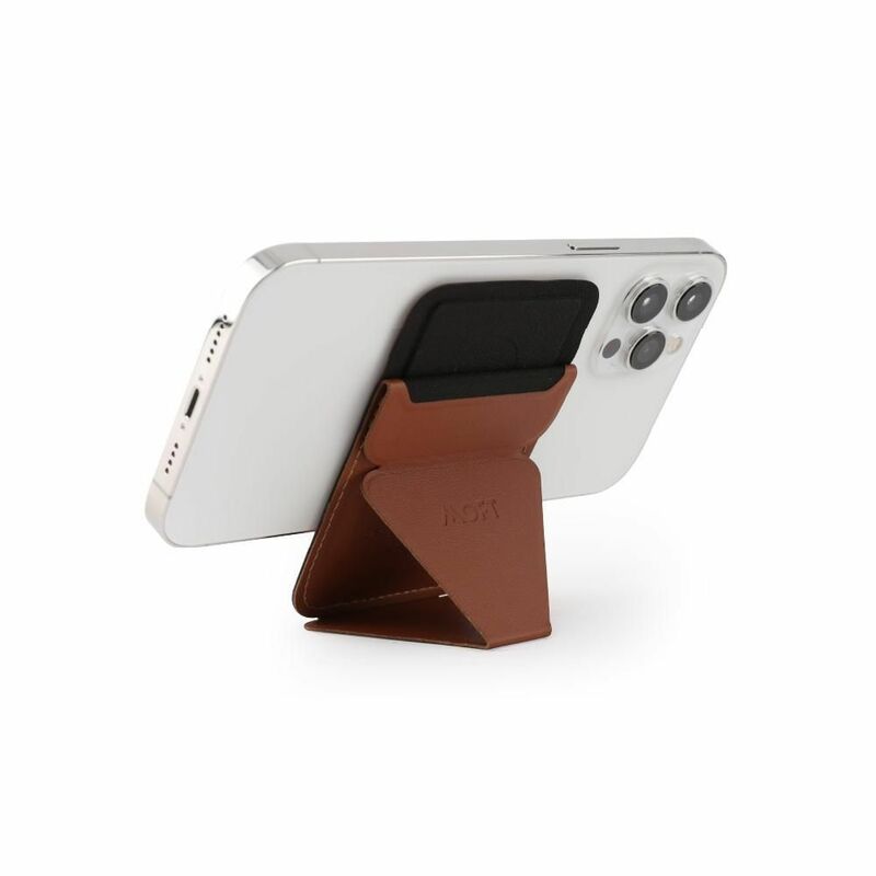 MOFT Snap-On iPhone Stand & Wallet (MOVAS) - Sienna Brown
