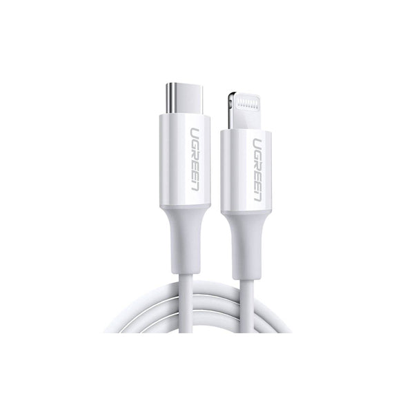 UGREEN USB-C to Lightning M/M Cable Rubber Shell 1m (White)