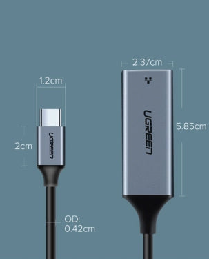 Ugreen USB-C 1000 Mbps Ethernet Adapter CM199 – Space Grey Ugreen USB-C 1000 Mbps Ethernet Adapter CM199 – Space Grey