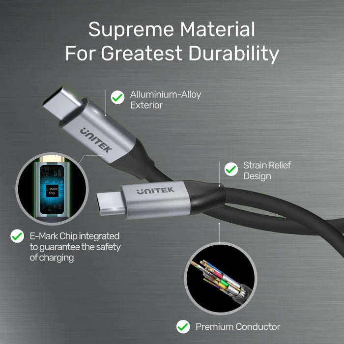 UNITEK Full-Featured USB-C 100W PD Fast Charging Cable UNITEK Full-Featured USB-C 100W PD Fast Charging Cable