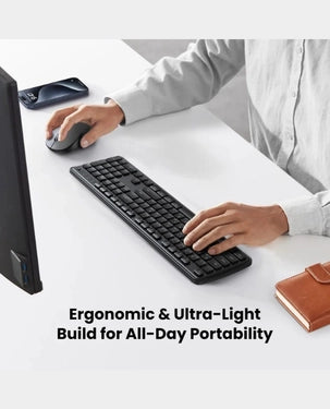 UGREEN MK331 Wireless Keyboard and Mouse Combo - 104 Keys, Full Size, USB-A Receiver, Black