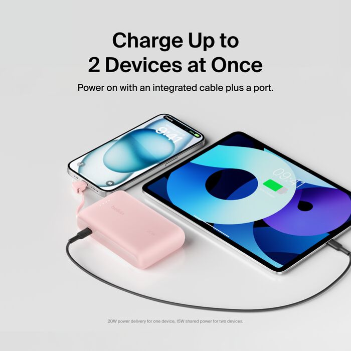 Belkin BoostCharge Power Bank 10K with Integrated Cable
