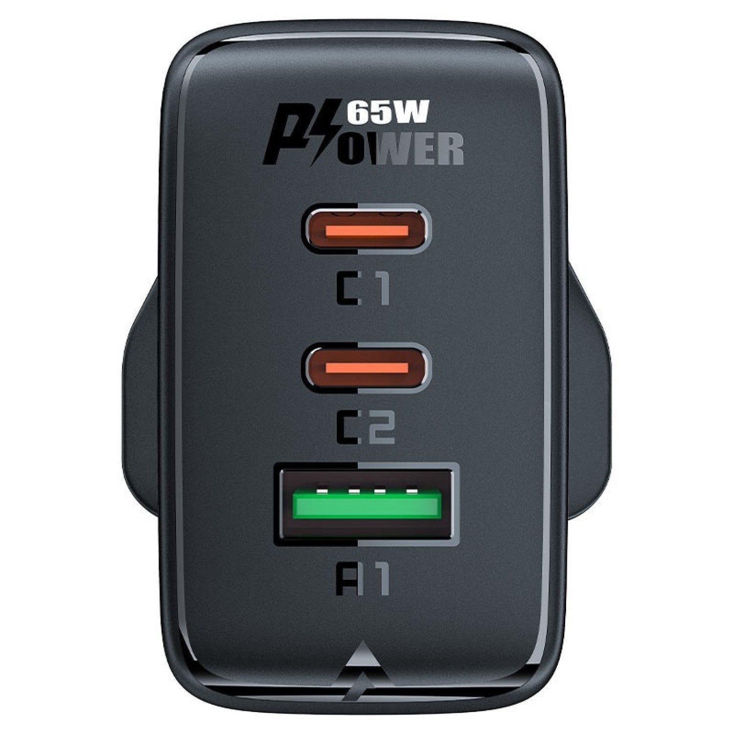 Acefast A44 GaN PD65W (2xusb-c+usb-a) charger- black/white Acefast A44 GaN PD65W (2xusb-c+usb-a) charger- black/white