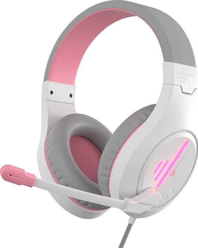 Meetion HP021 White/Pink Gaming Headphone with USB surround sound – available in Qatar.