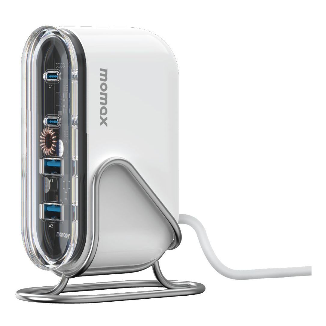 Momax 1-Charger Flow PD 80W 4-Port GaN Desktop Charger - White