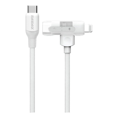 Momax 1-Link Flow Duo 2-in-1 USB-C To USB-C + Lightning Cable 1.5m white