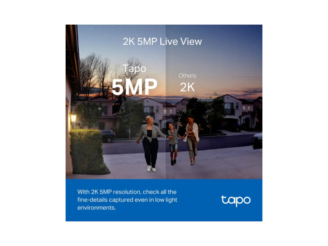 TP-Link Tapo D230S1 Smart Battery Wireless Video Doorbell Camera with Chime - 2K 5MP Full Color Night Vision