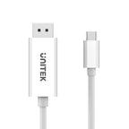 كابل UNITEK 4K 60Hz USB-C إلى DisplayPort 1.2 باللون الأبيض