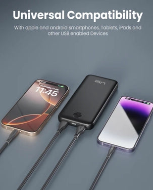 Moxedo Lite 10000mAh Power Bank 20W PD Fast Charging 2x USB-A 1x USB-C Lithium Polymer (MX-PB011) - Black Moxedo Lite 10000mAh Power Bank 20W PD Fast Charging 2x USB-A 1x USB-C Lithium Polymer (MX-PB011) - Black