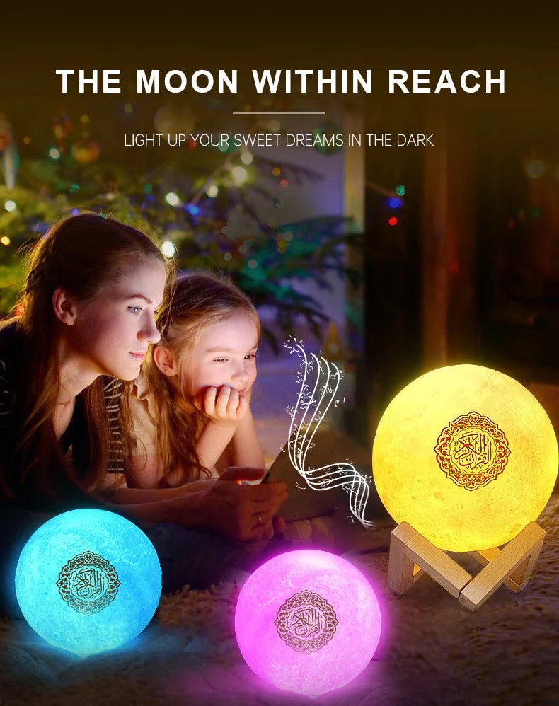 CRONY Equantu Sq-175 Creative Moon Lamp Quran Speaker Kids Night Light 7 Colors Led 3D Star Moon Light With Stand CRONY Equantu Sq-175 Creative Moon Lamp Quran Speaker Kids Night Light 7 Colors Led 3D Star Moon Light With Stand