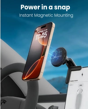 Moxedo Clip-On Magnetic Bracket Floating Screen Phone Holder | 90° Base Angle | Adhesive Metal Plates Black