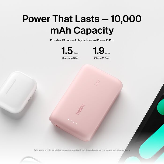 Belkin BoostCharge Power Bank 10K with Integrated Cable