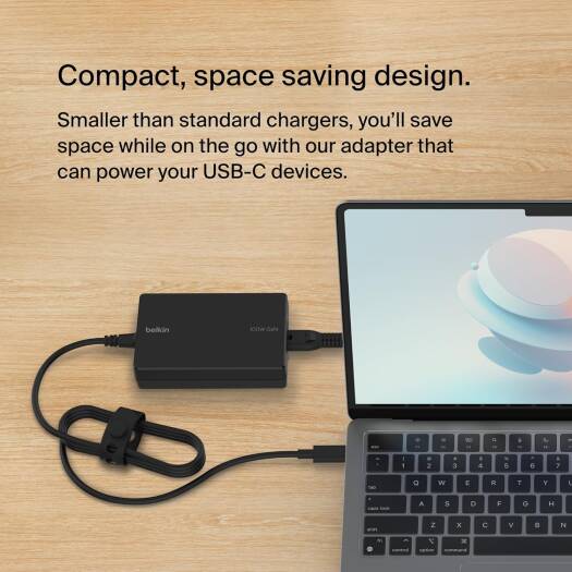 Belkin Connect USB-C Core GaN Laptop Power Adapter 100W - Black Belkin Connect USB-C Core GaN Laptop Power Adapter 100W - Black