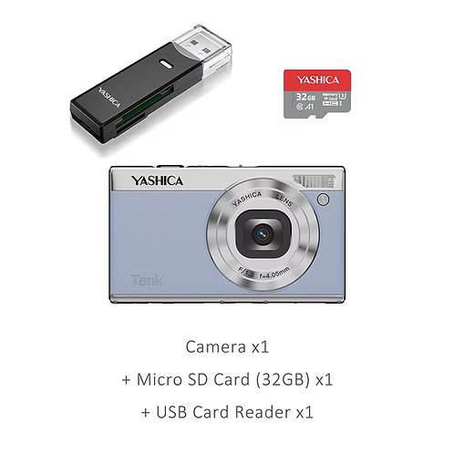 YASHICA Tank Compact Digital Camera - Sky Blue