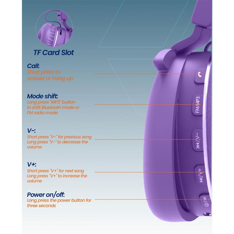 Moxedo Junior Bax Wireless On-Ear Headphones - Purple Moxedo Junior Bax Wireless On-Ear Headphones - Purple