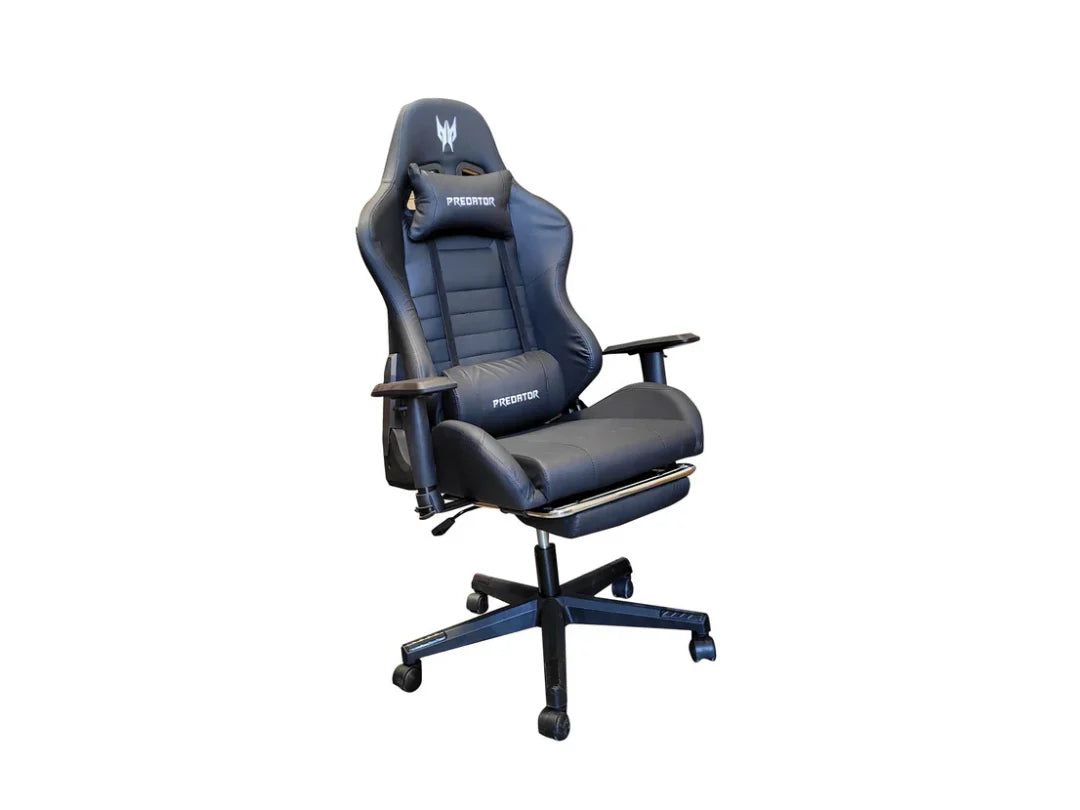 Predator luxury PVC leather gaming chair with footrest and vibrator – premium ergonomic recliner available in Doha, Qatar.