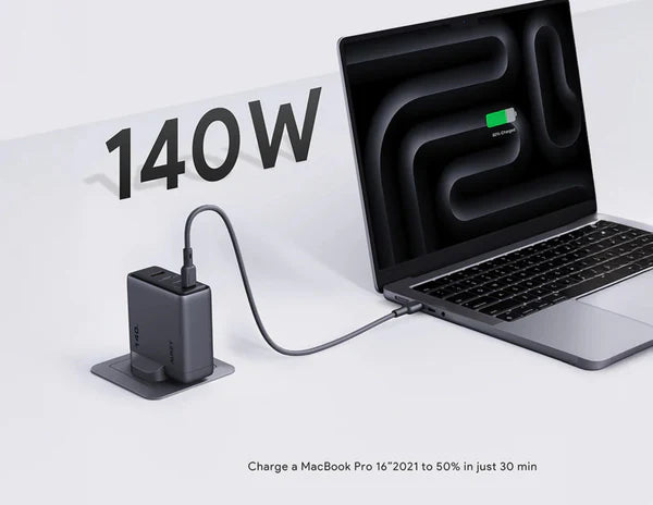 AUKEY Comet Mix 4 140W PD 4-Port GaN Wall Charger | PA-C6 – Gray