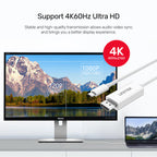 كابل UNITEK 4K 60Hz USB-C إلى DisplayPort 1.2 باللون الأبيض