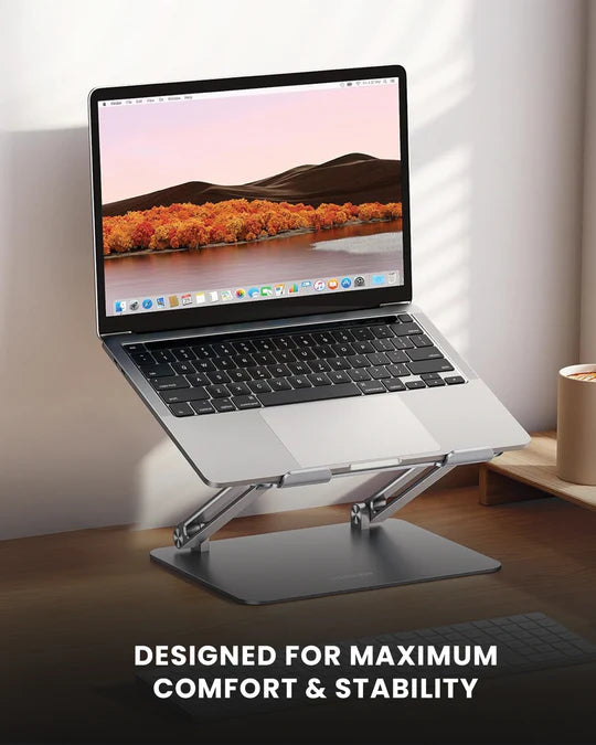Moxedo Aluminum Laptop/ Tablet Stand with 360° Rotatable Base Adjustable Foldable Tablet