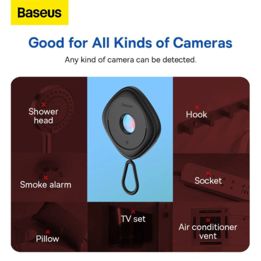 Baseus Heyo Hidden Camera Detector Privacy Protection Travel Hotel Spy Camera Finder - Black